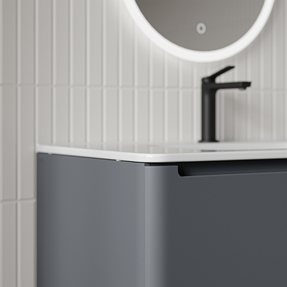 Тумба с умывальником IDDIS Edifice, подвесная, 80 см, темно-серый, EDI80D0i95K