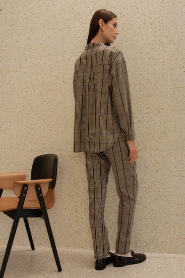 Рубашка 56398 Бордовый клетка