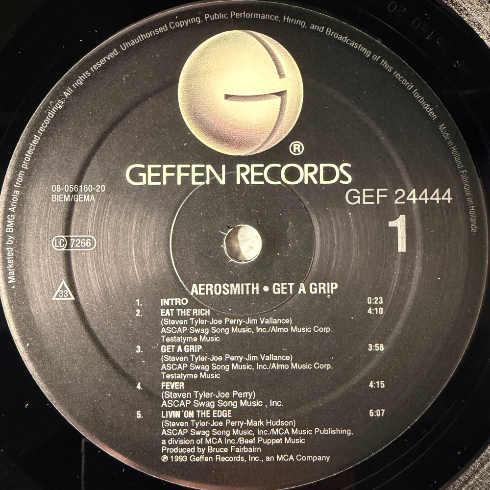 Aerosmith ‎– Get A Grip 2LP (Голландия 1993г.) Т