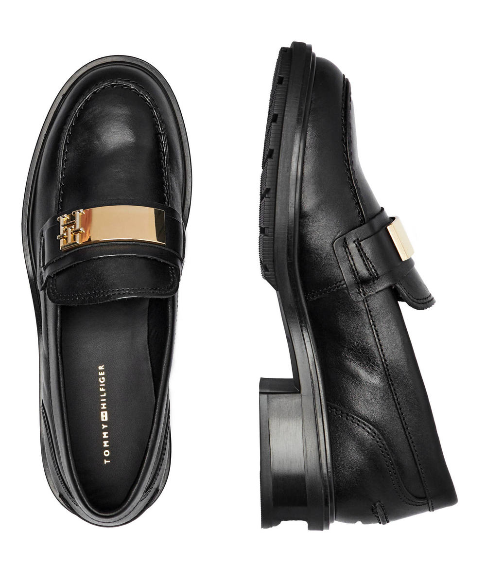 Кожаные лоферы Tommy Hilfiger - черный(FW0FW08257)