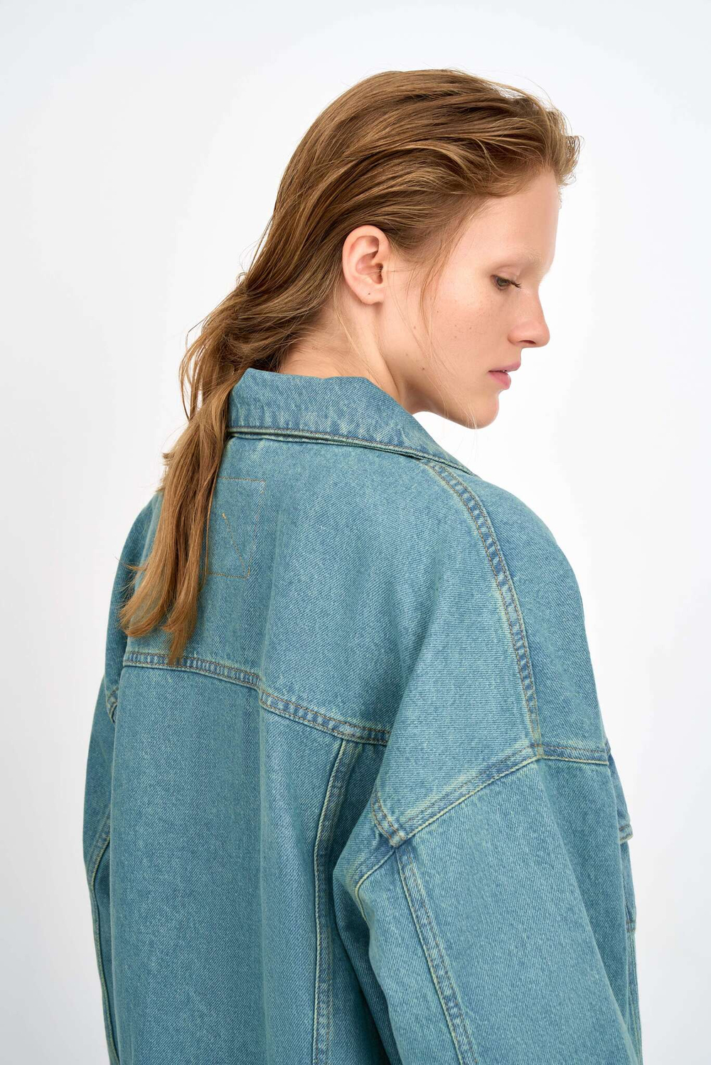 Джинсовая куртка женская зеленая JEANS RELAXED JACKET GREEN