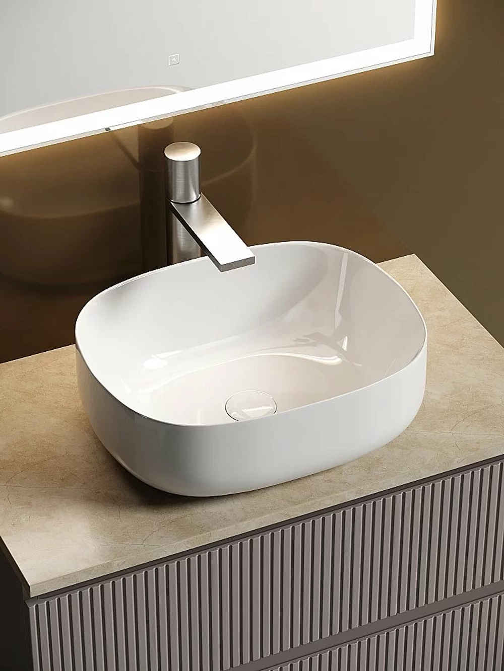 Тумба с раковиной Sancos SNOB T 80 со столешницей, Doha Soft