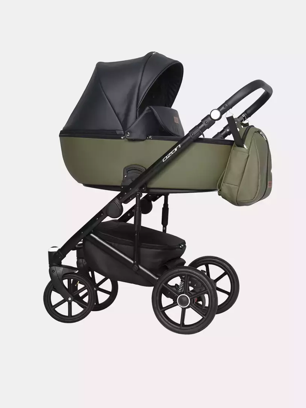 Коляска  OZON (3 в 1) (RIKO BASIC) 02 черно-зеленый