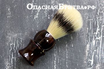 Помазок для бритья Mondial, пластик, свиной ворс, рукоять - темно-коричневый цвет