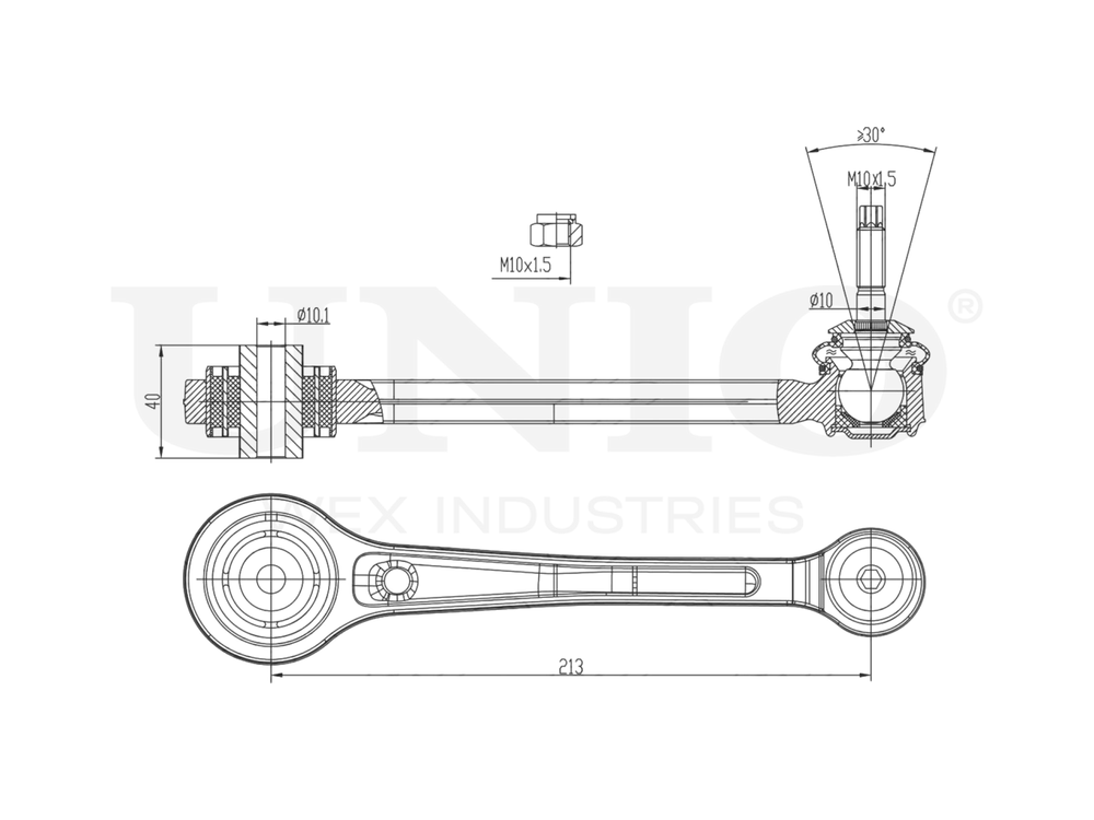 Рычаг подвески поперечный задний верхний UNIO SSP-40068