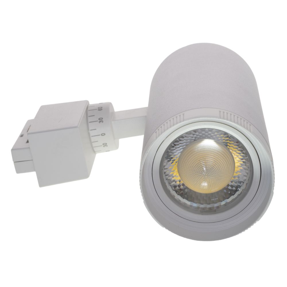 ULB-Q261 20W-4000K-AC WHITE Светильник-прожектор светодиодный трековый. 1600 Лм. Белый свет 4000К. С регулируемым углом свечения. Корпус белый. ТМ Volpe