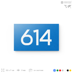 Номер на дверь 614, табличка на дверь для офиса, квартиры, кабинета, аудитории, склада, голубая 120х70 мм, Айдентика Технолоджи