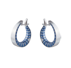 Серьги Конго с синей эмалью, E0177-21/9