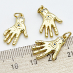 Подвеска Рука, позолота, фианиты, размер 18*13 мм, цена за 1 шт