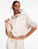Свитшот с капюшоном, застежкой-молнией и вырезом - BERSHKA