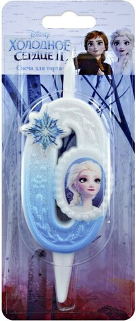 Свеча Цифра, 0 Холодное сердце, 12 см