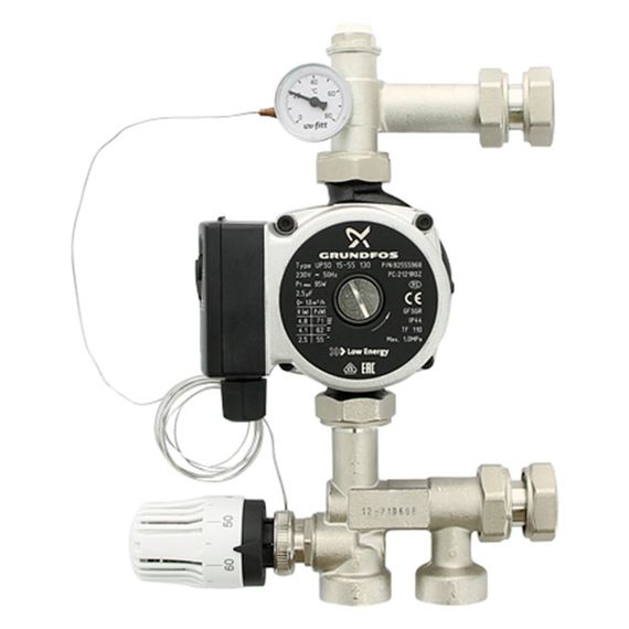 Группа насосно-смесительная Uni-Fitt SOLOMIX MINI с накидной гайкой 1, без насоса купить в Москве и Московской области по низкой цене с доставкой по России — (2) Группа насосно-смесительная Uni-Fitt SOLOMIX MINI с накидной гайкой 1, без насоса — (2)