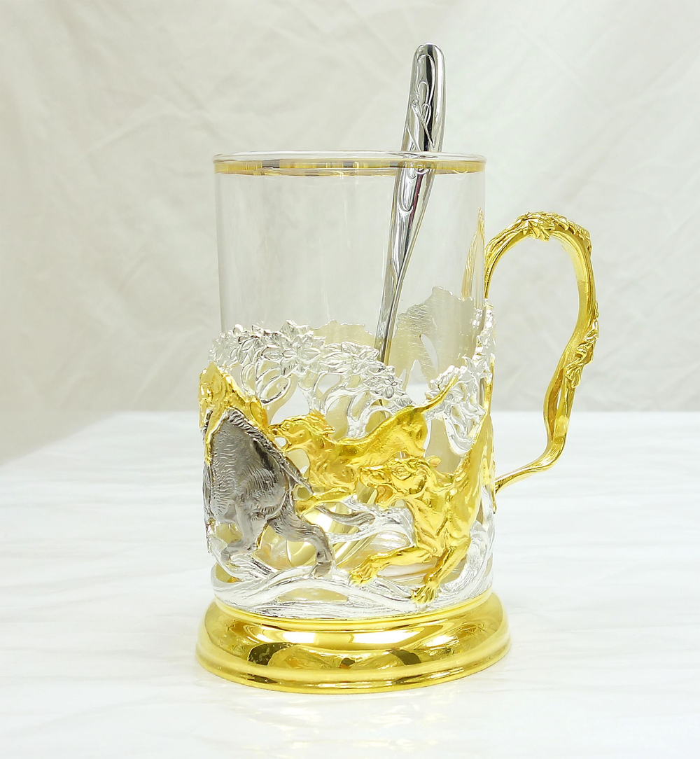 Подстаканник "Охота на кабана"