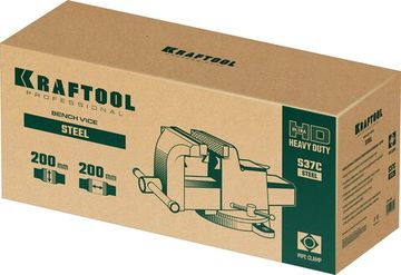 KRAFTOOL Steel, 200 мм, стальные слесарные тиски (32701-200)