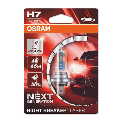 Лампа 12 В H7 55 Вт +150% Night Breaker Laser галогенная блистер Osram