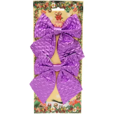 Бант на ёлку «Волшебный день» 12*13 см (набор 2 шт), Фиолетовый