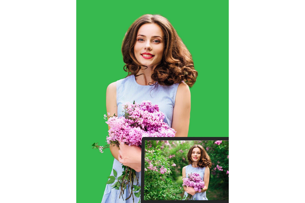 Фон Raylab RL-BC10 2,4*5м двусторонний синий/зеленый хромакей