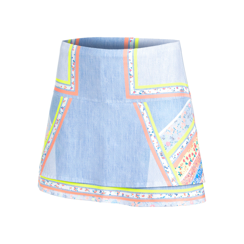 Женская теннисная юбка Lucky in Love Long Blossom Skirt Women - Light Blue, Multicoloured