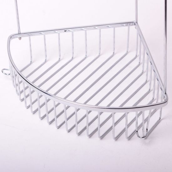 Полка для ванной 3-ярусная угловая Besser BS 8511E (24х24х61 см) из хромированной стали