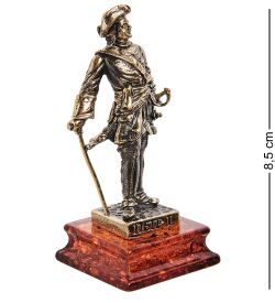 Народные промыслы AM-1829 Фигурка «Петр I» (латунь, янтарь)