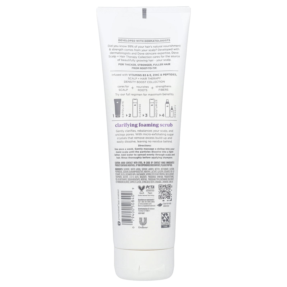 Dove, Scalp + Hair Therapy, очищающий пенный скраб, 255 г (9 унций)