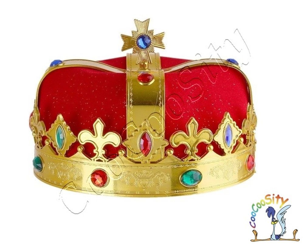 шапка-корона Короля красная 19 х 19 х 16 см, пластик, текстиль