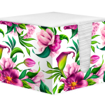 Салфетки бумажные ЛИЛИЯ Жардин 24*24см, 1 сл., 100л (коробка)