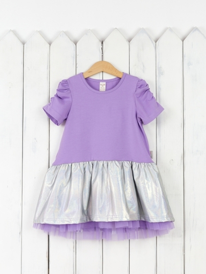 Платье "Сереневый блеск" с коротким рукавом