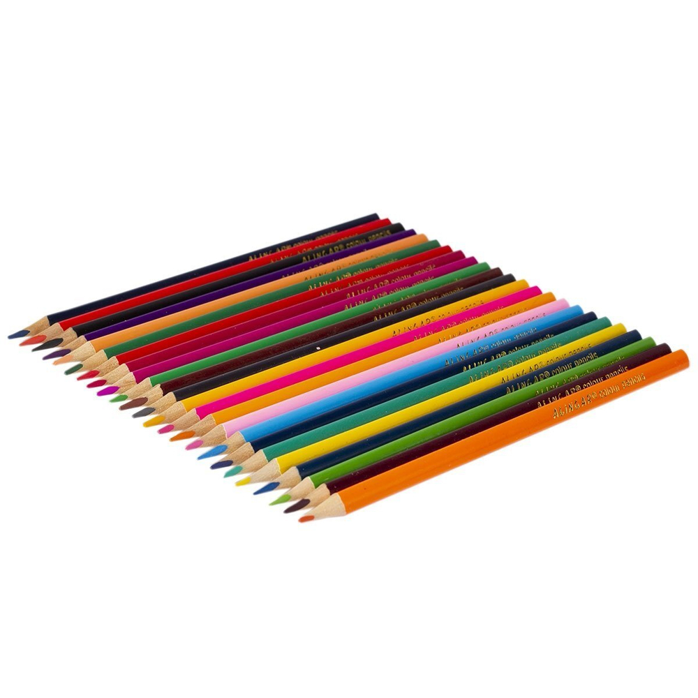 Карандаши цветные Alingar 24 цв., "Гранд тур" деревянные, трехгранные, заточенные, грифель 3.0 мм, картон. уп., европодвес