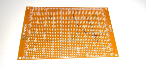 Макетная печатная плата 90х145 мм односторонняя материал гетинакс