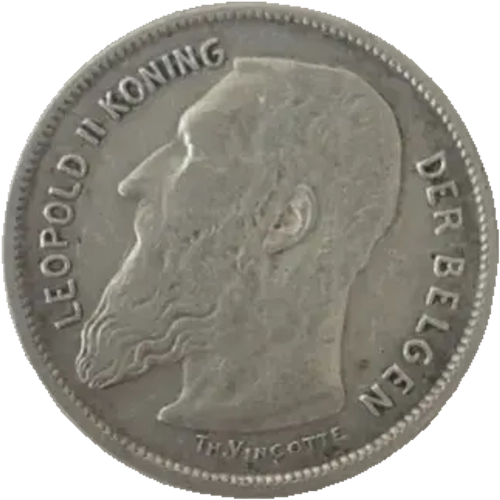 Belgium, 2 Francs 1909 – King Leopold II