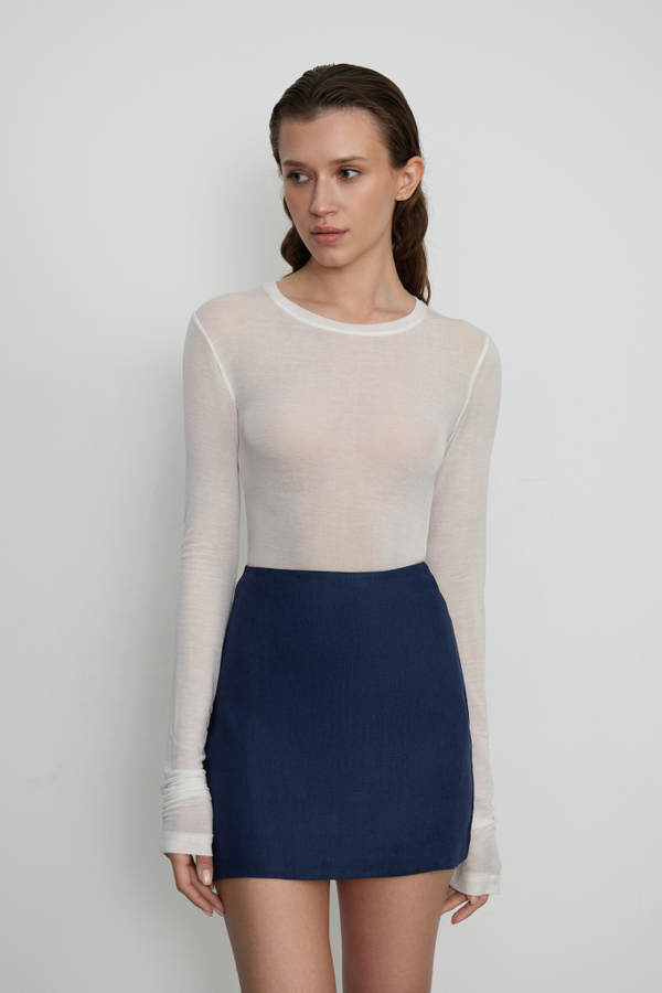 Mini skirt LIGHTNESS dark blue color