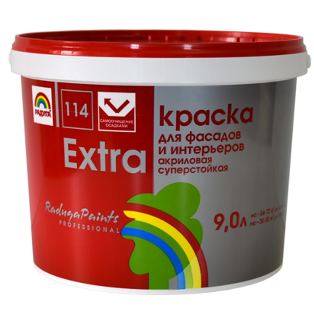 КРАСКА EXTRA Д/ФАС И ИНТЕРЬЕРОВ РАДУГА-114 АКРИЛ БАЗА С 9Л