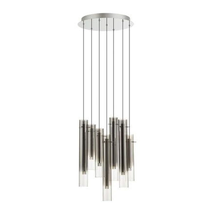 5061/32LA PENDANT ODL24 319 серебристый/дымчатый/металл/стекло Люстра каскадная LED 7*4W 3000K SHINY
