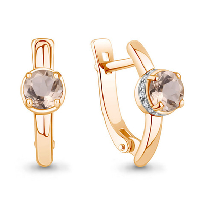 943030к Серьги из Золота с бриллиантами, морганитами