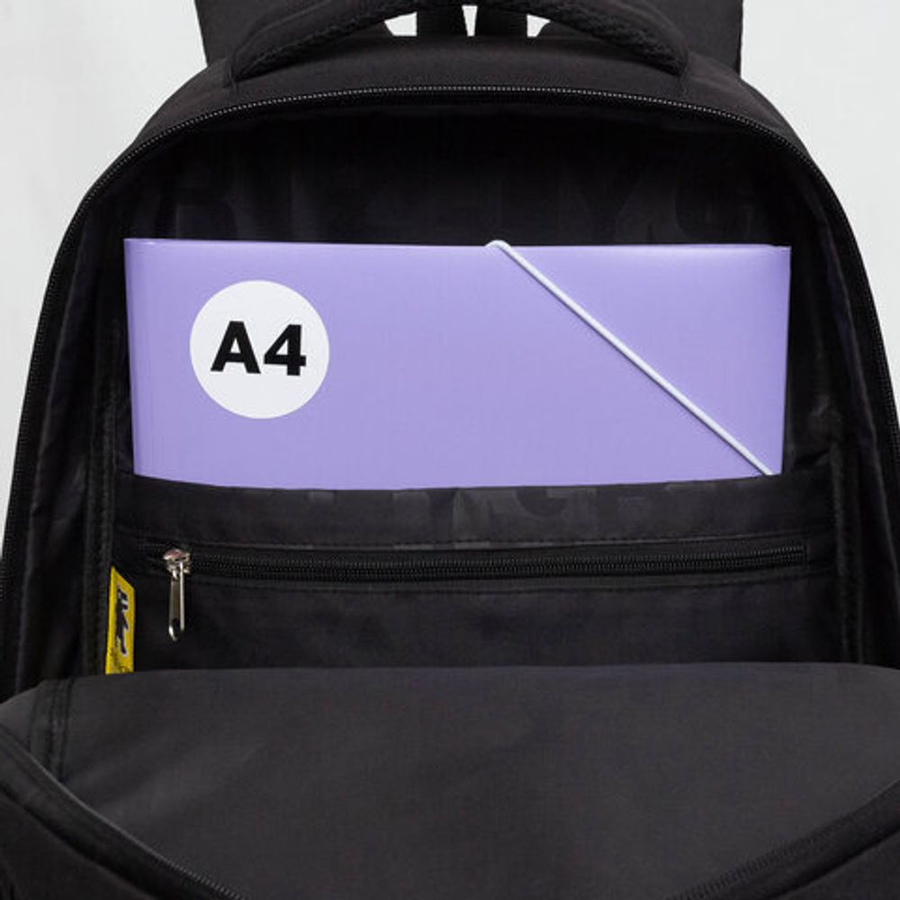 Рюкзак GRIZZLY школьный, анатомическая спинка, 2 отделения, для мальчиков, "LIFE", чёрный, 45х32х23 см, RU-430-10/1