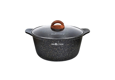 Кастрюля алюминиевая антипригарная 2 л Granit Ultra Induction (Original) со стеклянной крышкой, индукция