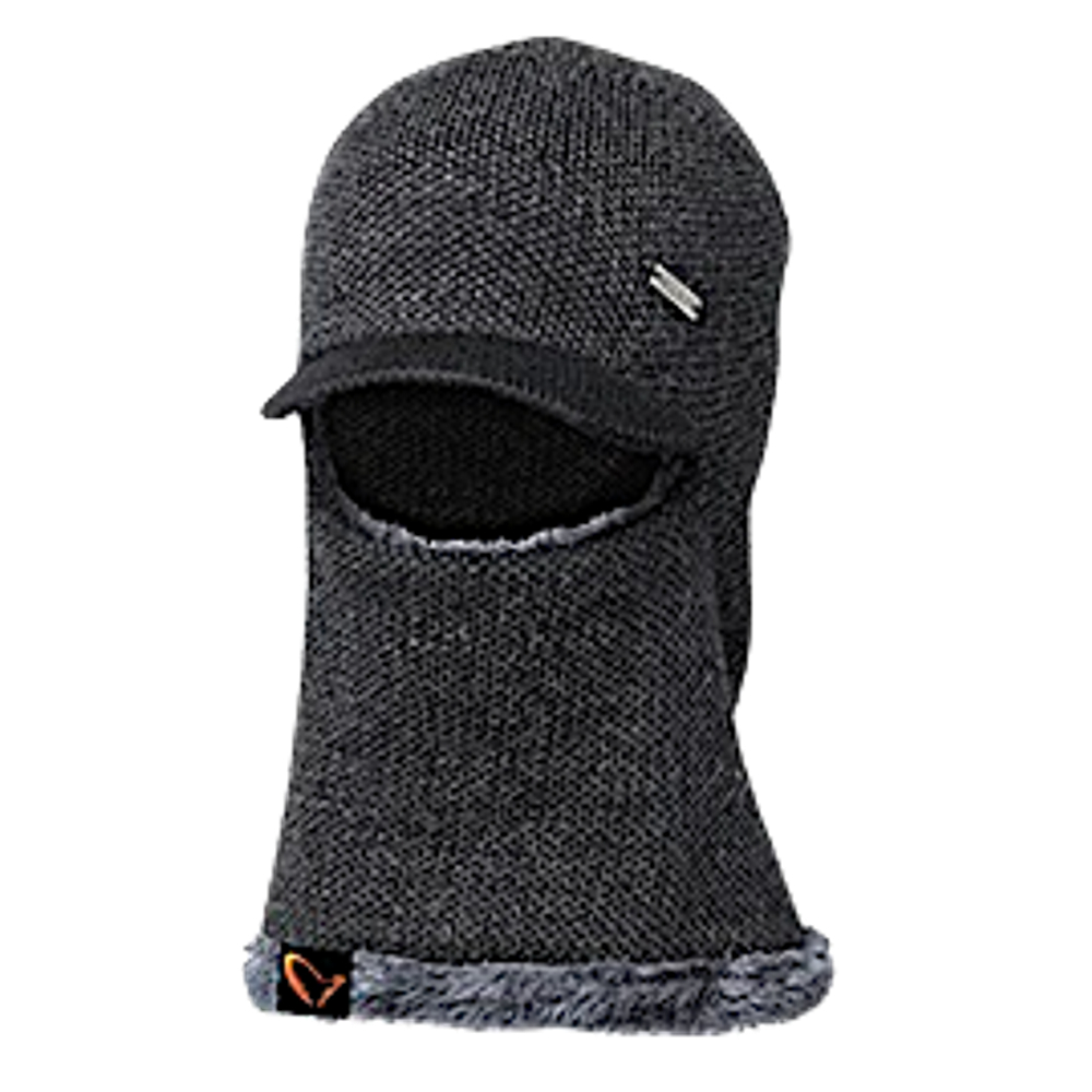 Маска ветро защитная Savage Gear Fleece Balaclava Black Grey Вязаная Подкладка флис Черно-серая 59216 (Балаклава)