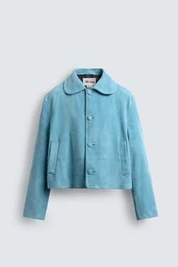 ZARA HARRY LAMBERT X DISNEY ЗАМШЕВАЯ КУРТКА, СИНИЙ