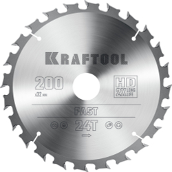 KRAFTOOL Fast, 200 х 32 мм, 24Т, пильный диск по дереву (36950-200-32)