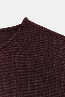 ZARA ТОП В СТИЛЕ РУСТИК БЕЗ РУКАВОВ, БУРГУНДИ
