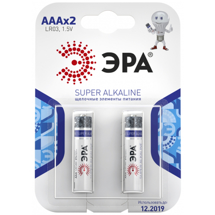 Батарейки ЭРА LR03-2BL SUPER Alkaline