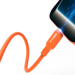 Оранжевый силиконовый кабель 60W разъем с USB-C на USB-C, длина 100см (1м), серия SILI Series от Dux Ducis