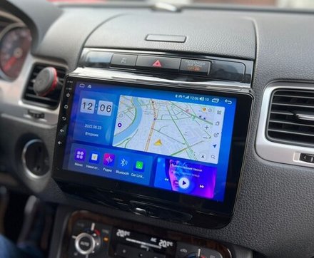 Магнитола для VW Touareg 2010-2018 (RCD550, поддержка подогревов) - FarCar 3027M-A монитор 9" QLED на Android 13, 8 ядер (TS18), CarPlay, 4G SIM-слот