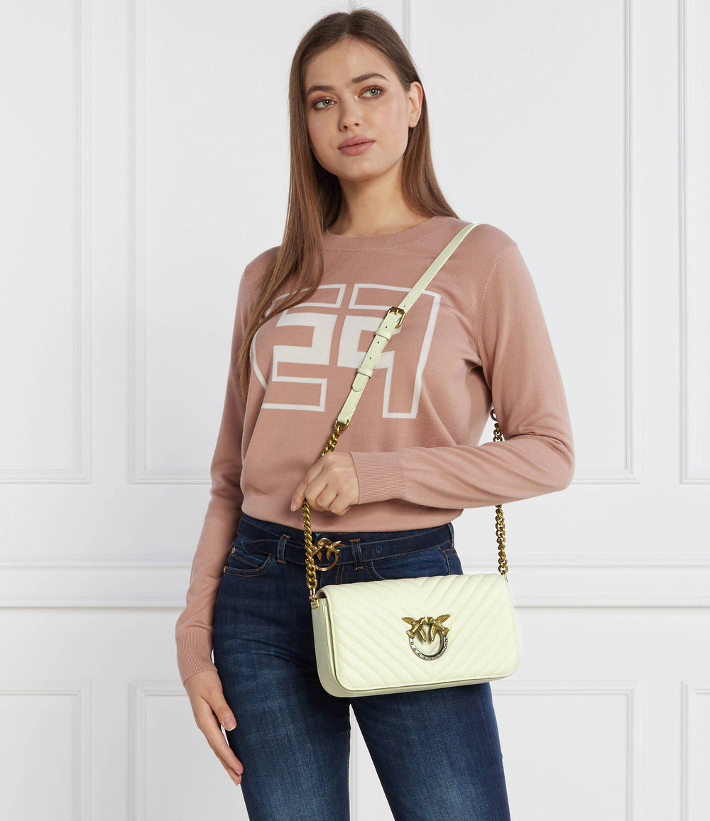 Кожаная сумка-мессенджер LOVE CLICK BAGUETTE MINI NAPPA Pinko - белый(100068 A10Q)