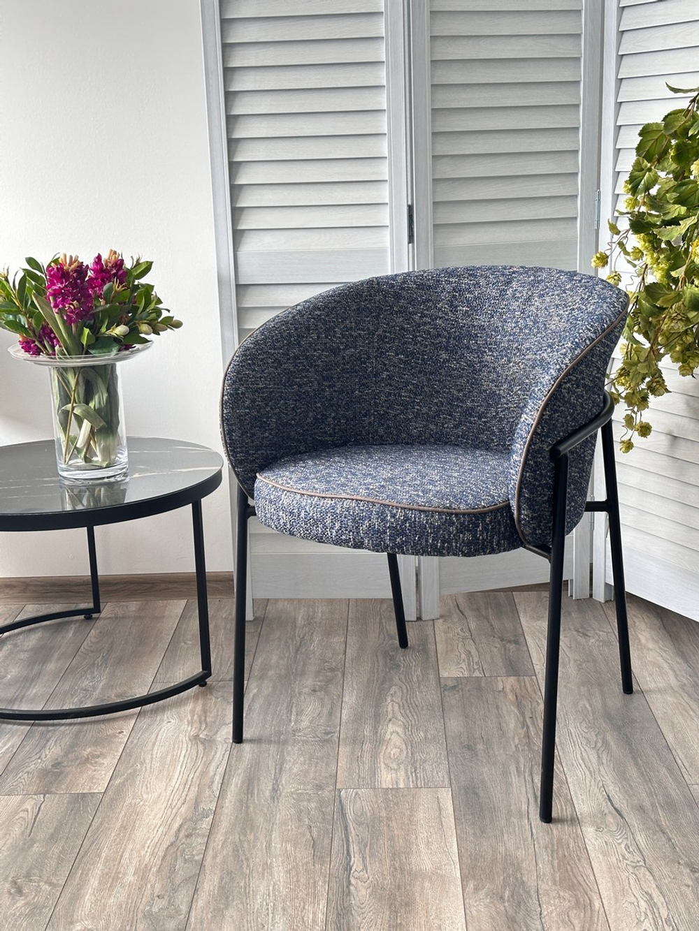 Стул М-City DISAUR Густ (Gust) Стальной Синий 330, Черный каркас