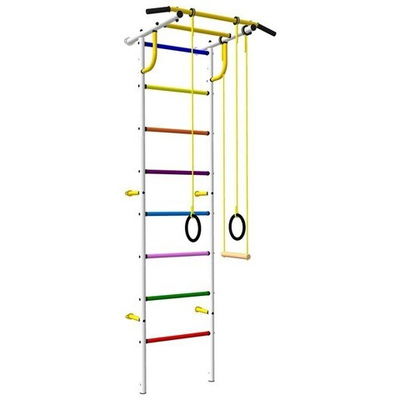 Детский спортивный комплекс Роки-Ленд, цвет белый с цветными ступенями