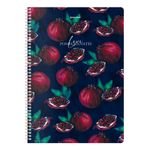 Тетрадь А4, 96 л., BRAUBERG, гребень, клетка, глянцевый лак, "Гранаты" (микс в спайке), 405314