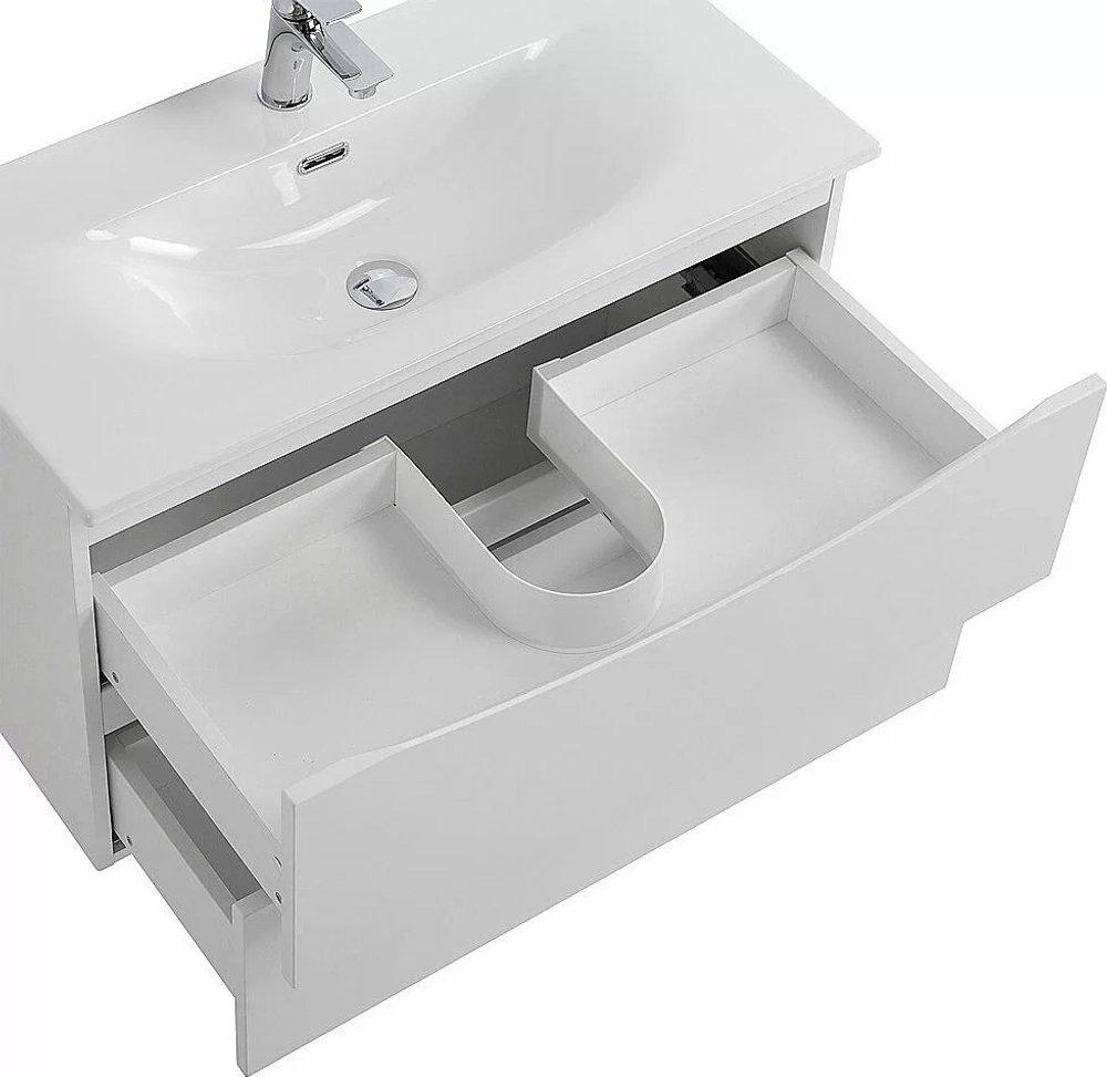 Тумба с раковиной BelBagno MARINO-CER-MINI-800-2C-SO-BO-P Bianco Opaco