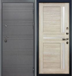 Входная металлическая дверь Лекс Сенатор 3К с шумоизоляцией Софт Графит / № 49 Ясень крем IMA
